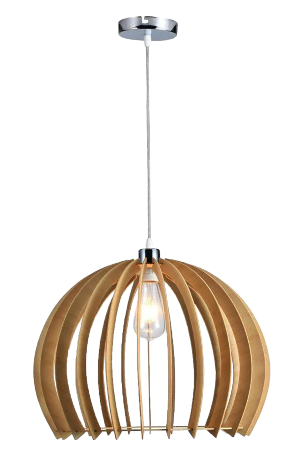 LUMINARIA COLGANTE DE TECHO DECORATIVA 1XE27 100-240V ACABADO MADERA D:450MM