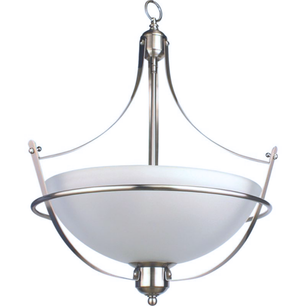 LUMINARIA DECORATIVA COLGANTE DE TECHO 3XE27 110-240V ACABADO SATIN NICKEL Y VIDRIO MARBLE - D-48, H-56CM ,