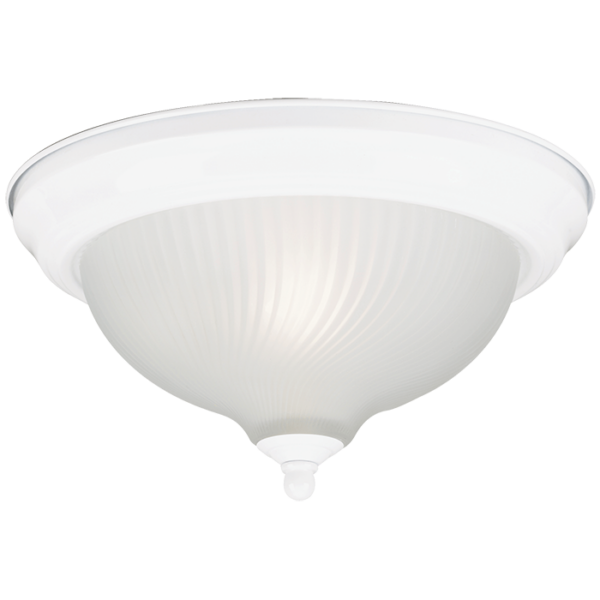 LUM PLAFON DECORATIVO BLANCO 2XE27, ALTO 6-1/8" DIAMET 13" 120V / ACABADO METAL Y VIDRIO OPALINO