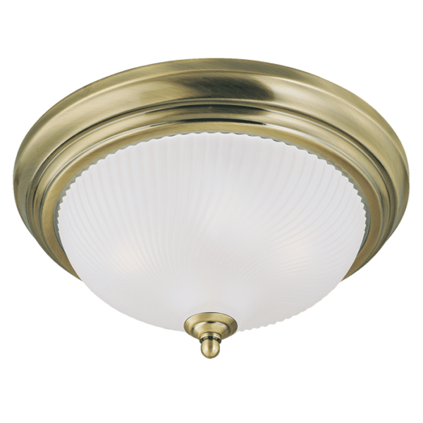 LUM PLAFON DECORATIVO ANTIQUE BRONZE 2XE27, ALTO 6-1/8" DIAMET 13" 120V / ACABADO METAL Y VIDRIO OPALINO