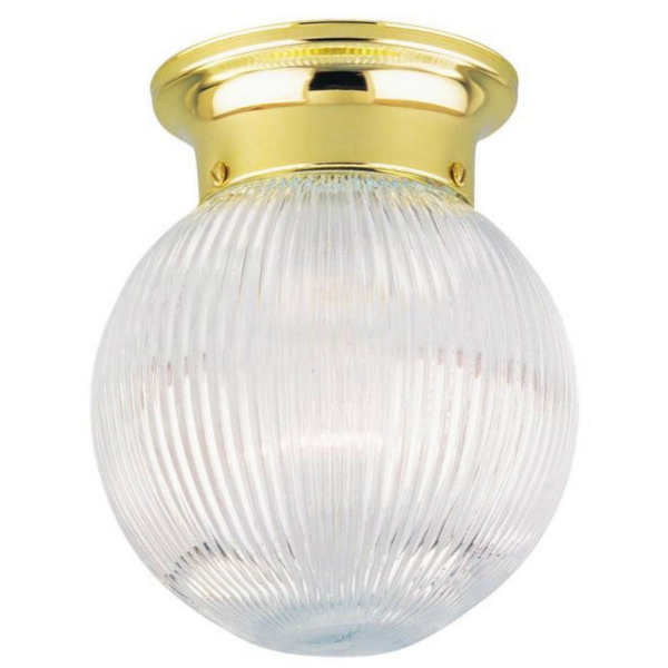 LUM PLAFON DECORATIVO GLOBO BRONCE TRANSPARENTE 1XE27, ALTO 7-1/4" DIAMET 6" 120V/METAL Y VIDRIO CLARO