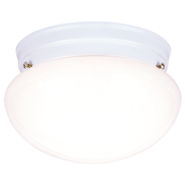 LUM PLAFON DECORATIVO REDONDO BLANCO 1XE27, ALTO 4.38" DIAMET 7.25" 120V/METAL Y VIDRIO OPALINO