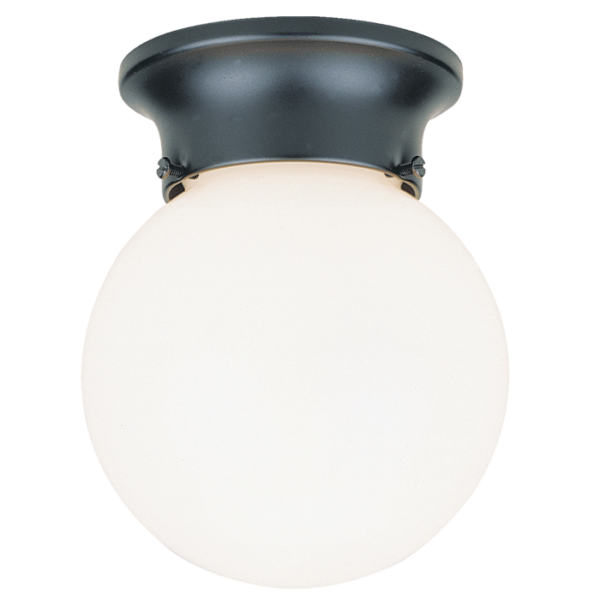 LUM PLAFON DECORATIVO GLOBO BLANCO 1XE27, ALTO 7-1/4" DIAMET  6" 120V / ACABADO PLASTICO