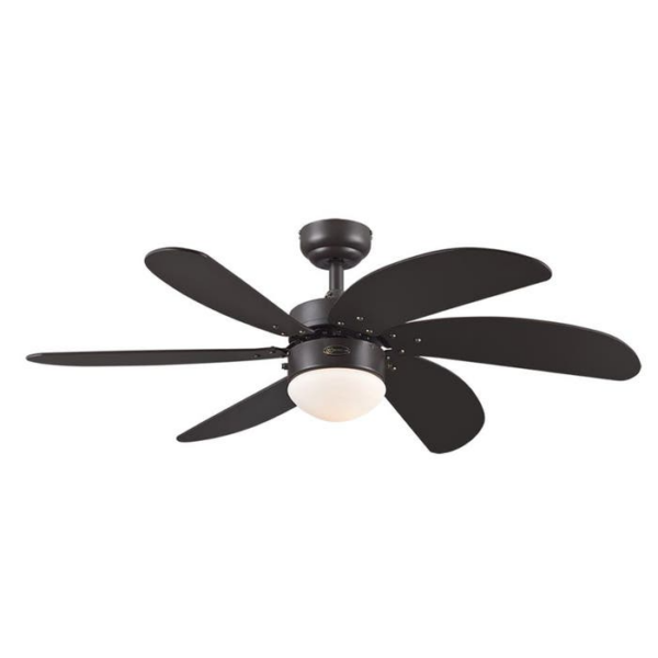 VENTILADOR CONTENPORANEO 72502 TURBO MAX 106CM/42" , 5 ASPAS COLOR NEGRO/ ACABADO NEGRO CON BASE 1XE27 / 3 VELOCIDADES MANUAL C/CADENA 120V