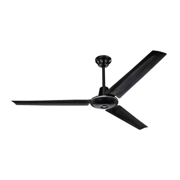 VENTILADOR INDUSTRIAL 72802 REBEL III BLACK 142CM/56" MOTOR 65W 120V,, 3 ASPAS ACABADO NEGRO / CONTROL REMOTO DE PARED