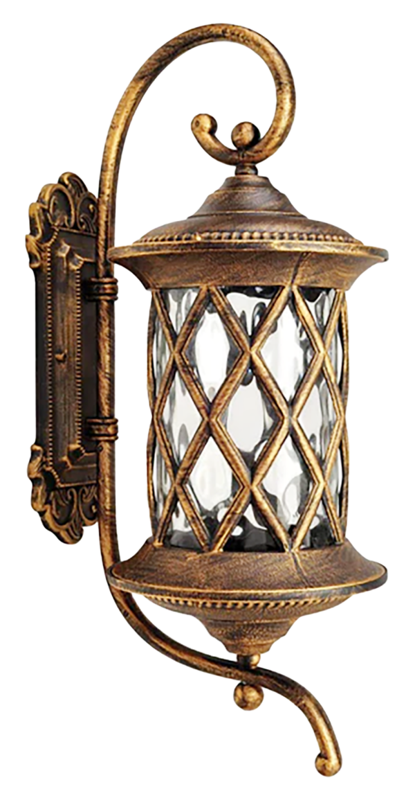 LUMINARIA DECORATIVA DE PARED 1XE27 ACABADO BRONCE D: L-230 H-600MM
