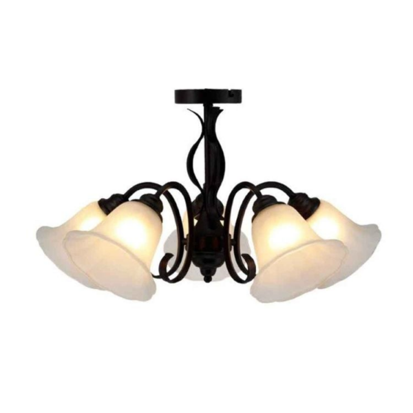 LUMINARIA DECORATIVA COLGANTE DE TECHO 5XE27 110-240V ACABADO VIDRIO MARBLE + METAL - D-570* H-380-1000MM
