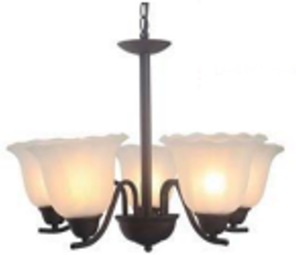 LUMINARIA DECORATIVA COLGANTE DE TECHO 5XE27 110-240V ACABADO EN METAL + VIDRIO FROTED - D-460 H-460 X 1000MM