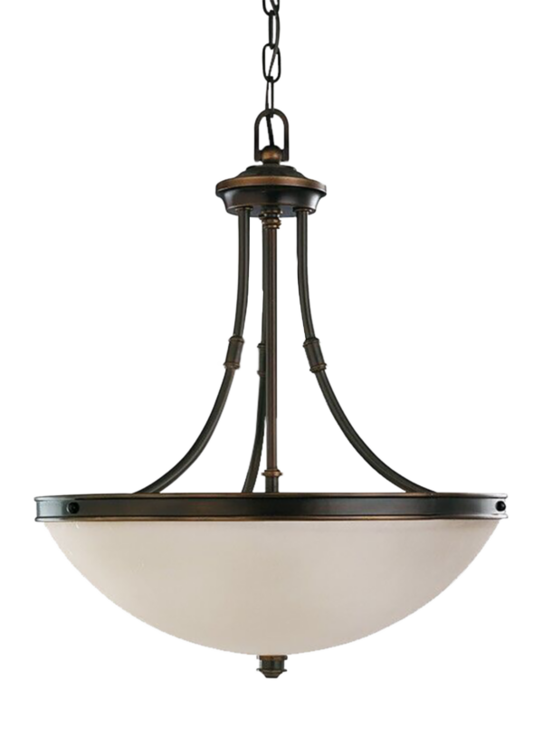 LUMINARIA DECORATIVA COLGANTE DE TECHO 3XE27-60W 100-240V-50-60HZ- ACABADO EN METAL + VIDRIO FROSTED -DIAMETRO: D-400MM,