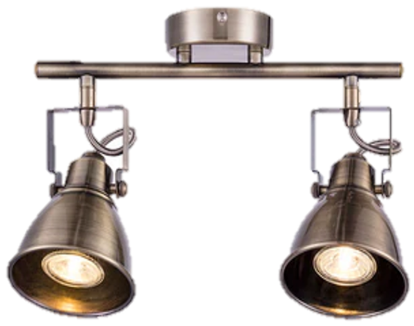 LUMINARIA TIPO SPOT DECORATIVA DE TECHO/PARED DIRIGIBLE 2XGU10 110-240V ACABADO METAL ANTIQUE BRASS - 320MM*80MM*160MM