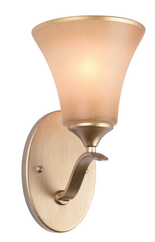 LUMINARIA DECORATIVA DE PARED 1XE27 ACABADO CHAMPAN + VIDRIO COFFE W/GOLD - W-160 * E-270 * H-210MM