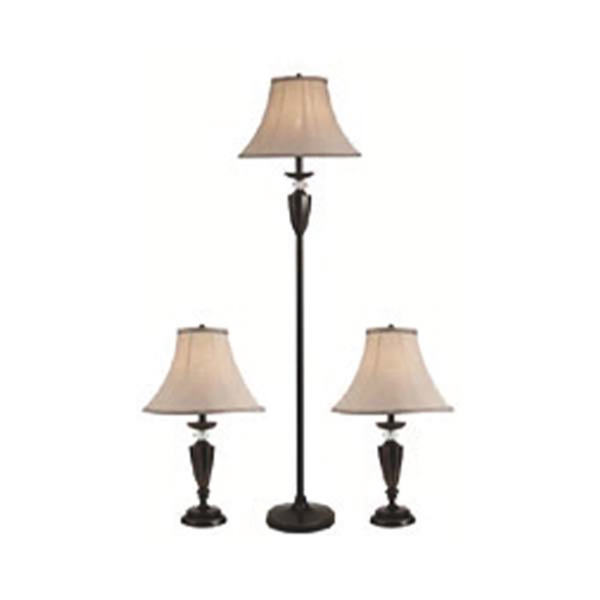 LAMP. MESA/PIE SET DE 3 PZS  1XE27-60W NO INCLUIDO 110-240V/50-60Hz ACABADO BEIGE