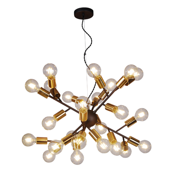 LUMINARIA COLGANTE DE TECHO DECORATIVA 24XE27100/240V ACABADO GOLD PLATING D:840MM * H-1500MM