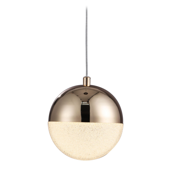 LUMINARIA COLGANTE DE TECHO DECORATIVA LED 1X10W 3000K 100-240V ACABADO DORADO DIFUSOR ACRILICO DIAMANTES SAND DENTRO IP20 D:120MM H-1200MM