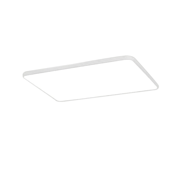 LAMPARA DE TECHO LED RECTANGULAR ACABADO BLANCA BASE PLATA D: 900MM X 600MM