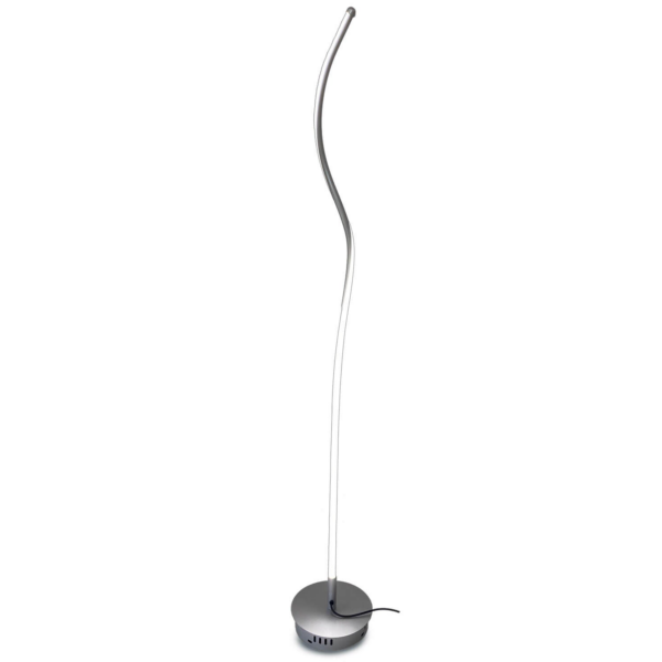 LAMPARA DE PISO LED 36W ACABADO PLATEADA LINEAL-CURVA D: 145MM X 200MM