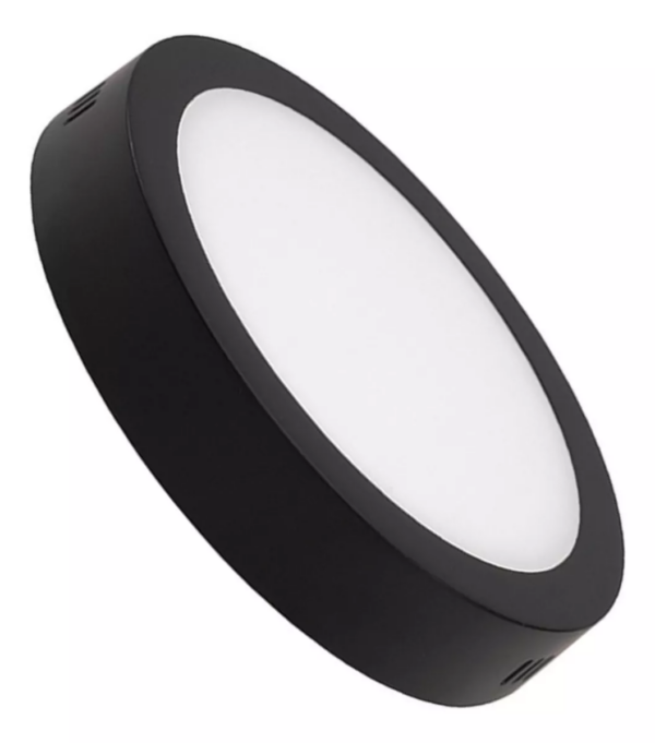 PANEL LED REDONDO ARO NEGRO SUPERFICIAL 8" 18W 6500K 1260LM 100-240V