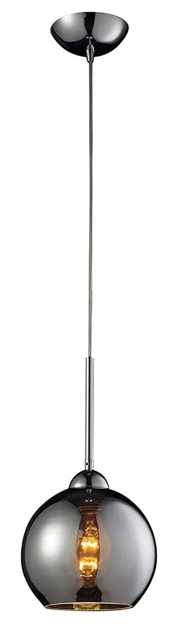 LAMPARA COLGANTE ESFERA COLOR AHUMADA CON CRISTAL 1XE27 D: 200MM X 180MM